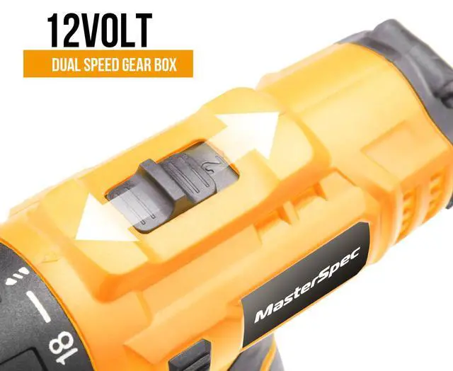 Alt view image 6 of 7 - MasterSpec 12V Cordless Drill Driver Screwdriver Accessories W/1 Battery Charger