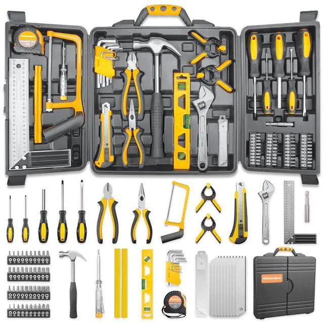 Main image of MasterSpec 79-Piece Hand Tool Set Household Tool Kit Hammer Plier Scissor Knife