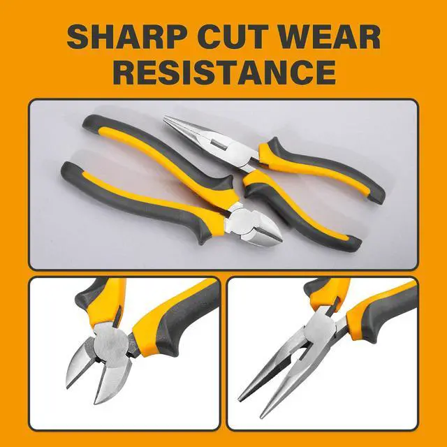 Alt view image 4 of 7 - MasterSpec 79-Piece Hand Tool Set Household Tool Kit Hammer Plier Scissor Knife