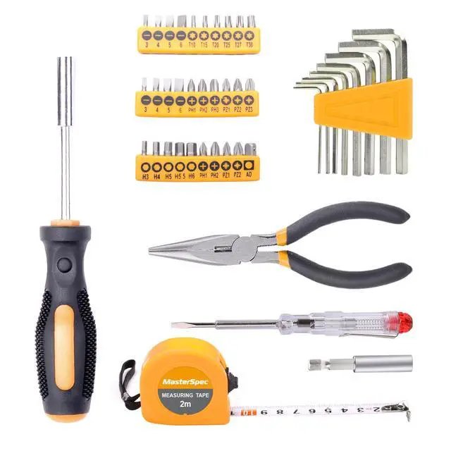 Alt view image 5 of 7 - MasterSpec 100PCs Household Tool Kit Toolbox Set