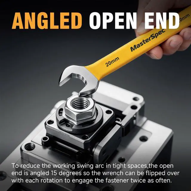 Alt view image 5 of 7 - MasterSpec 25pcs Combination Spanner Set - Wrench 6mm - 32mm Size, 15 Degree Offset Angle for Automotive Repair Furniture Assembly