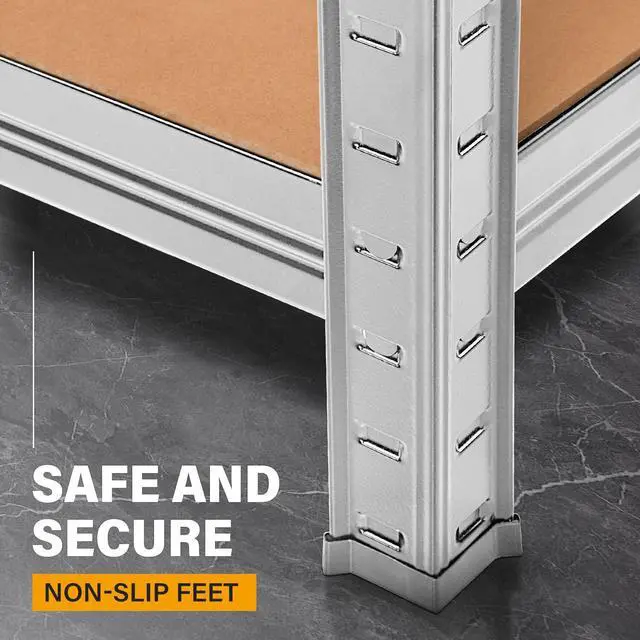 Alt view image 5 of 7 - MasterSpec 5-Tier Garage Shelving 1500x700x300mm Warehouse Rack Shelf Storage Rack Garage Shelves