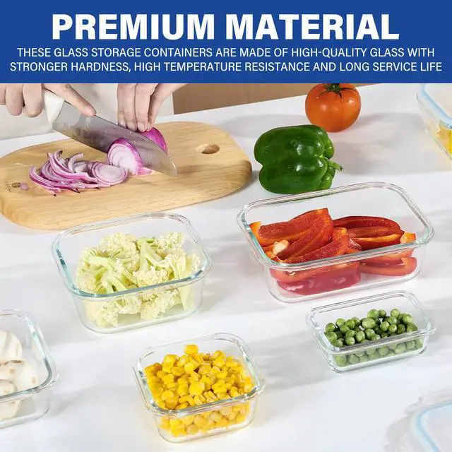 Alt view image 3 of 7 - Stelive 12 PCS Glass Food Storage Containers Airtight Food Containers Leakproof Lunch box BPA Free