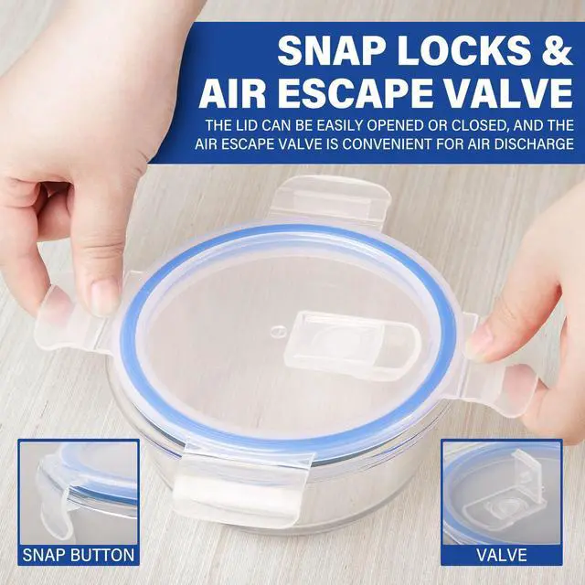 Alt view image 6 of 7 - Stelive 12 PCS Glass Food Storage Containers Airtight Food Containers Leakproof Lunch box BPA Free