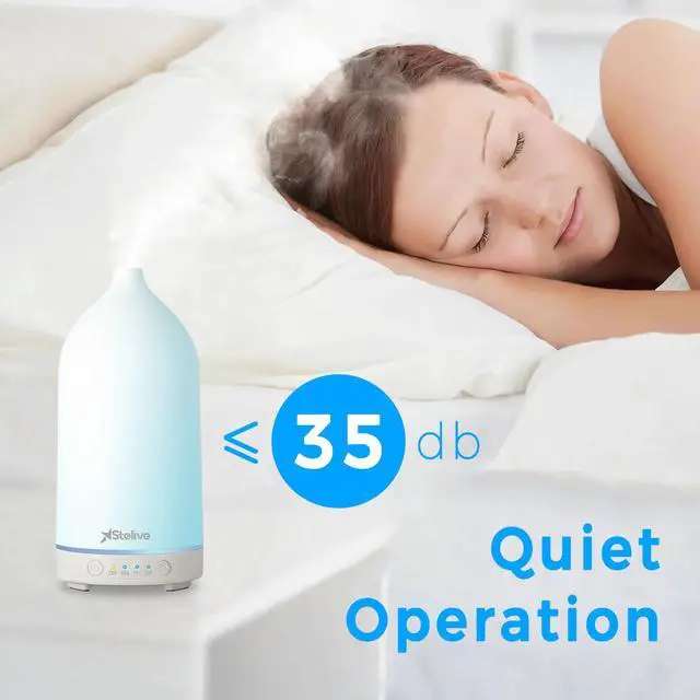 Alt view image 6 of 7 - Stelive Essential Oil Diffuser, Ultrasonic Aromatherapy Diffuser 200ML, Aroma Diffuser with 4 white indicator lights, humidifying benefits, for Home or Office