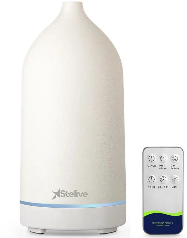 Main image of Stelive Essential Oil Diffuser, Ultrasonic Aromatherapy Diffuser 200ML, Aroma Diffuser with 4 white indicator lights, humidifying benefits, for Home or Office