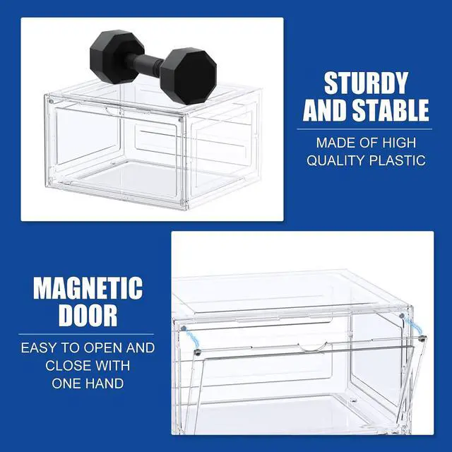 Alt view image 4 of 7 - Stelive 6PCS Shoe Display Box Shoe Box Storage Container Stackable Shoe Storage Box 33.4x27.5x22.3cm