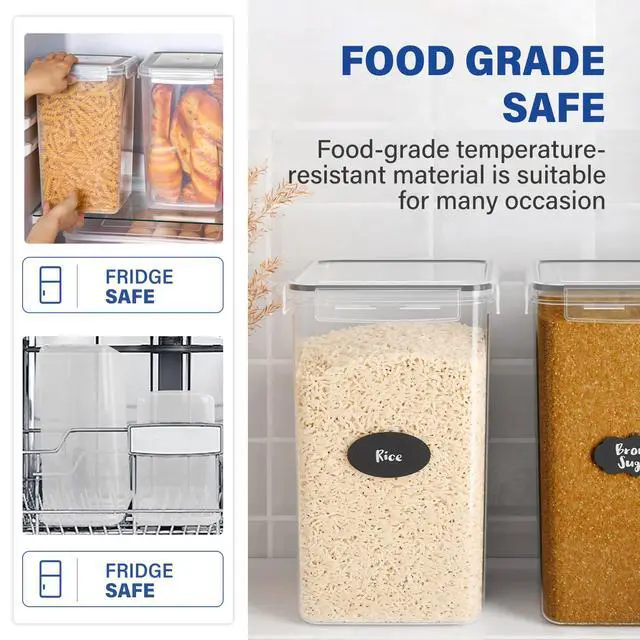 Alt view image 5 of 7 - Stelive 2-Piece 6.5L Food Storage Containers Airtight Pantry Storage Containers Organiser Plastic Food Canisters Plastic Canisters w/ Labels & Pen