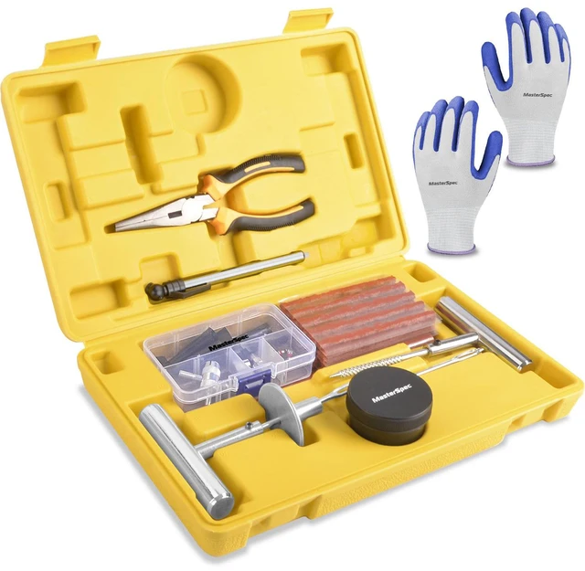 Main image of MasterSpec 64pcs a Tubeless Tyre Puncture Repair Kit Universal Flat Tyre Plug Tool Set