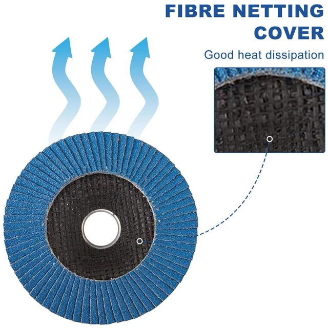 Alt view image 7 of 7 - TOPEX 125mm Zirconia Flap Disc, 80 Grit, 10Pack