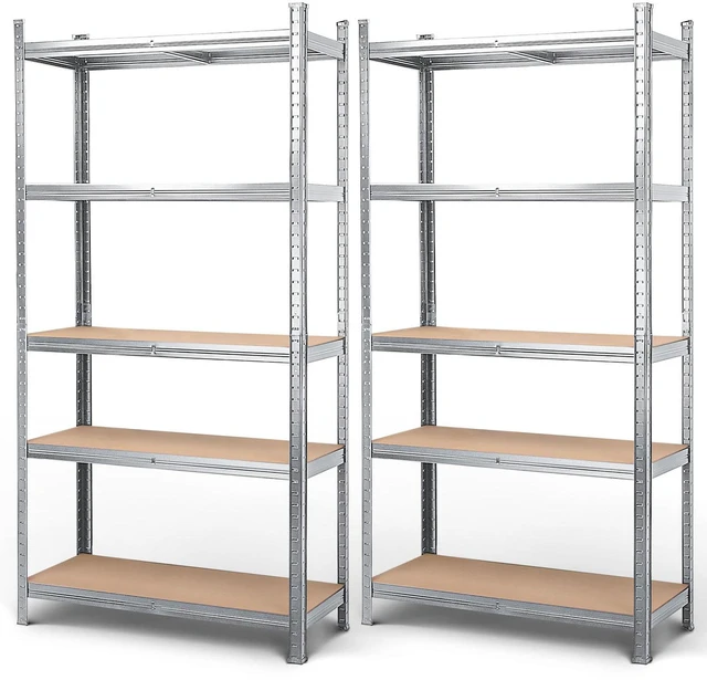 Main image of MasterSpec 2PCS 5-Tier Garage Shelving 1500x700x300mm Warehouse Rack Shelf Storage Rack Garage Shelves