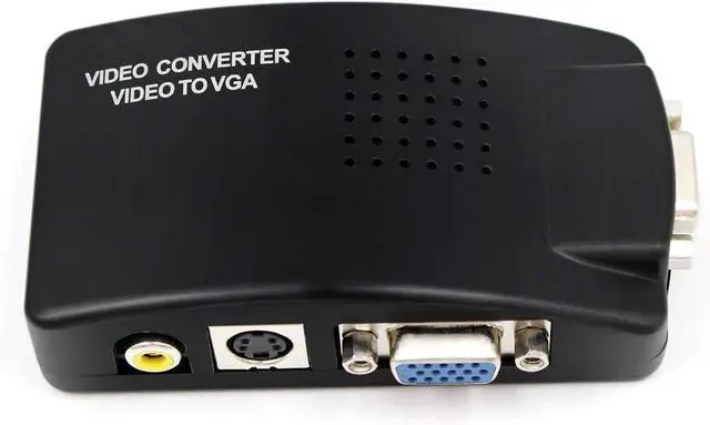 Main image of PC Laptop Composite Video TV RCA Composite S-Video AV in to PC VGA LCD Out Converter Adapter Switch Box Black