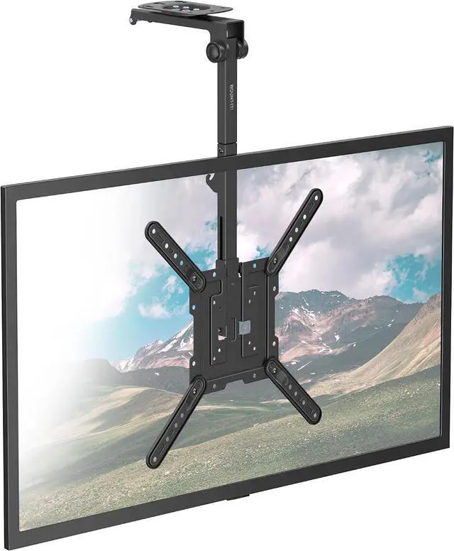Main image of Fold-Up Ceiling TV Mount for 2355 Inch TVs with Longer Arm Space-Saving Flip Down Bracket for Flat & Slanted Ceilings Retractable Tilt & Swivel Mount VESA up to 400x400 44 lbs Capacity