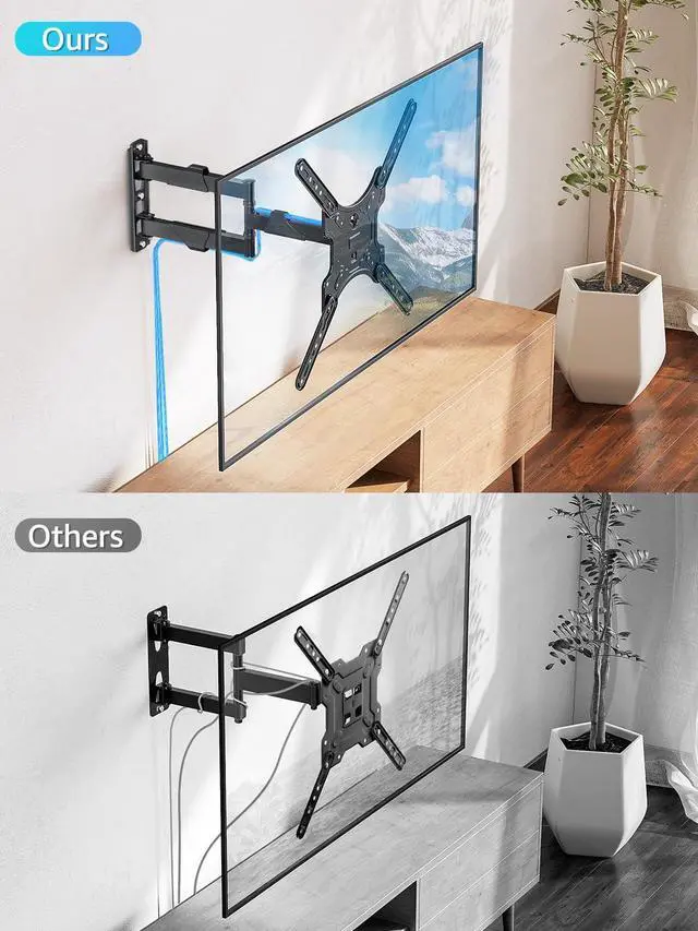 Alt view image 6 of 7 - Full Motion TV Wall Mount for Most 26-60 Inch TVs Max VESA 400x400mm Wall Mount TV Bracket with Swivel Tilting Extension Level Adjustment for LED LCD Flat Curved TVs Up to 77 LBS MU0018