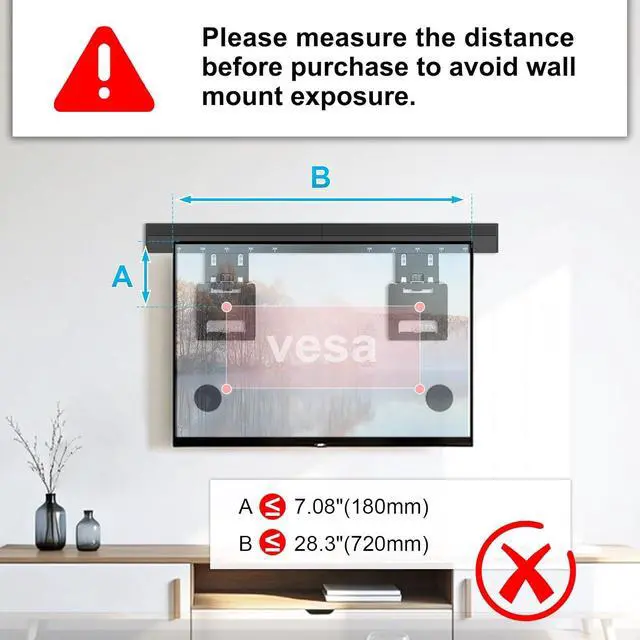 Alt view image 3 of 7 - Ultra Slim TV Wall Mount for 37-86 inch Weight Max 165 lbs | 0.37 low profile TV Wall Mount for Flat & Frame TV VESA 200 x 200- 600 x 400 mm Flush to Wall