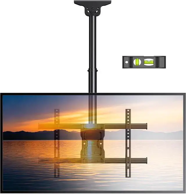 Main image of Ceiling TV Mount for 37-75 inch Flat or Curved TVs up to 110 lbs Hanging TV Mount with 6 Adjustable Heights Full Motion TV Bracket with Swivel Tilt Max VESA 600x400mm PSLCM1