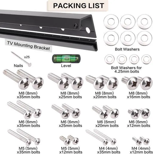 Alt view image 6 of 7 - No Drill Drywall TV Mount No Stud TV Wall Mount for Most Brand 22-55 Inch TVs up to 100 lbs Easy Install No Stud Studless TVs Wall Mount Include All Hardware- Level Bubble Meter