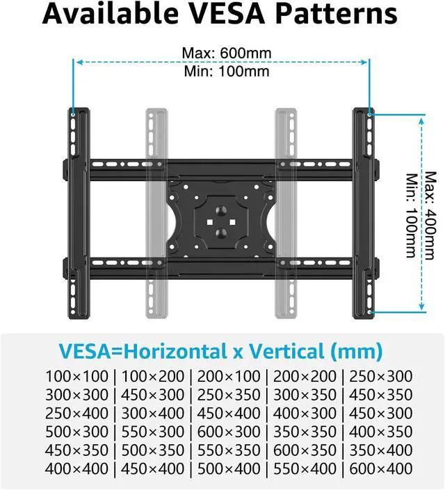 Alt view image 6 of 7 - Ceiling TV Mount for 40-75 Inch Flat Curved TVs 360° Rotation Heavy Duty Articulating Pole with 99 lbs Capacity Max VESA 600x400mm Adjustable Height Ceiling Mount for Restaurant/Office