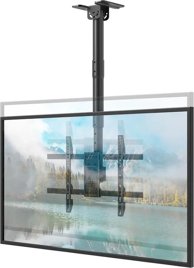 Main image of TV Ceiling Mount for Most 43-86 inch TV Hold up to 132 lbs | Fits Pitched/Vaulted Roof Max VESA 600x400mm Adjustable Height Ceiling Mount TV Bracket with Swivel Tilt
