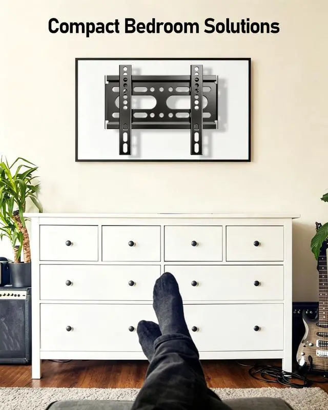 Alt view image 7 of 7 - TV Wall Mount Bracket Fixed Low Profile for 14-43 Inch TVs & Monitor | 24 32 40 42 inch Small TV Monitor Wall Mount Easy Slim Flat Wall Bracket VESA Up to 200x200mm LED LCD Screen 55lbs Max Load