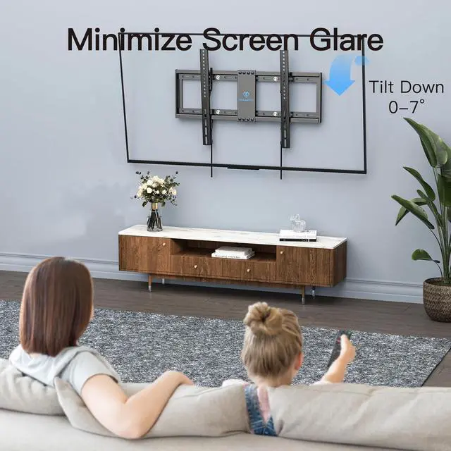 Alt view image 6 of 7 - UL Listed TV Mount for Most 37-85 inch TV Universal Tilt TV Wall Mount Fits 16- 24 Wood Stud with Loading 132 lbs & Max VESA 600x400mm Low Profile Flat Wall Mount Bracket PSLTK1