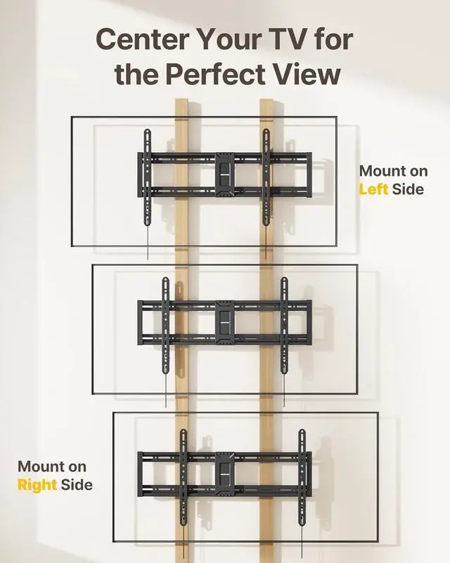 Alt view image 5 of 7 - Heavy Duty Fixed TV Wall Mount for 4395 Inch TVs 200lbs Capacity | 1.1 Ultra Slim Low Profile Bracket Max VESA 800x400mm Fits 16/18/24/32 Studs 4X Load Tested Secure Space-Saving