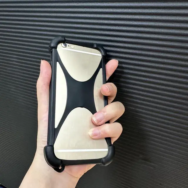 Alt view image 3 of 6 - Universal Smart Phone Bumper Case Elastic Soft Silicone Cover for 5.2 Phones Size 4 to 6.5 inch Case (Black)