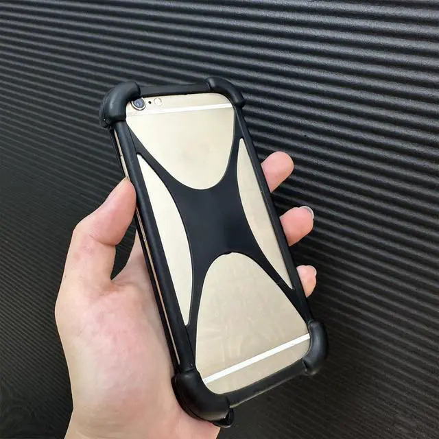 Alt view image 6 of 6 - Universal Smart Phone Bumper Case Elastic Soft Silicone Cover for 5.2 Phones Size 4 to 6.5 inch Case (Black)