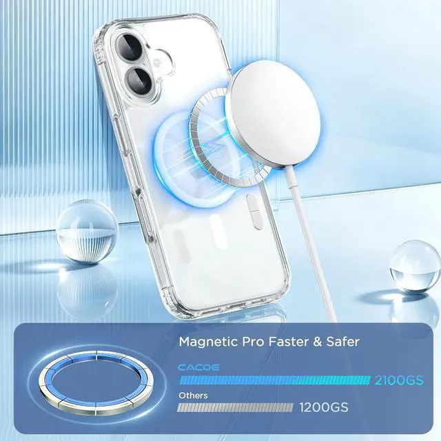 Alt view image 3 of 7 - Magnetic Case for iPhone 17 6.3 inch Clear | Compatible with MagSafe & Magnetic Car Phone Mount Not Yellowing Anti-Scratch