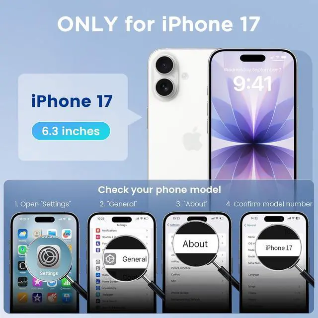 Alt view image 2 of 7 - Magnetic Case for iPhone 17 6.3 inch Clear | Compatible with MagSafe & Magnetic Car Phone Mount Not Yellowing Anti-Scratch