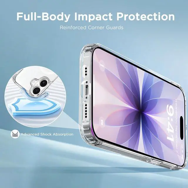 Alt view image 7 of 7 - Magnetic Case for iPhone 17 6.3 inch Clear | Compatible with MagSafe & Magnetic Car Phone Mount Not Yellowing Anti-Scratch