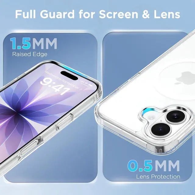 Alt view image 6 of 7 - Magnetic Case for iPhone 17 6.3 inch Clear | Compatible with MagSafe & Magnetic Car Phone Mount Not Yellowing Anti-Scratch
