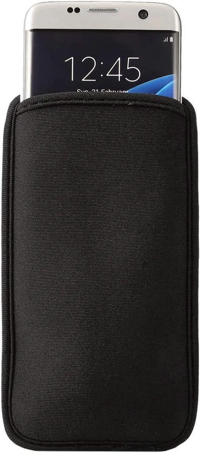 Main image of for iPhone 16 15 14 Pro 16 15 14 13 12 11 Pro XR XS X Phone Bag Universal Neoprene Shockproof Pouch Sleeve Case for Galaxy S25 S24 S23 S22 S20 A51 5G S10e Black
