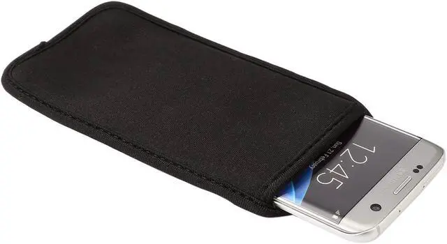 Alt view image 3 of 3 - for iPhone 16 15 14 Pro 16 15 14 13 12 11 Pro XR XS X Phone Bag Universal Neoprene Shockproof Pouch Sleeve Case for Galaxy S25 S24 S23 S22 S20 A51 5G S10e Black