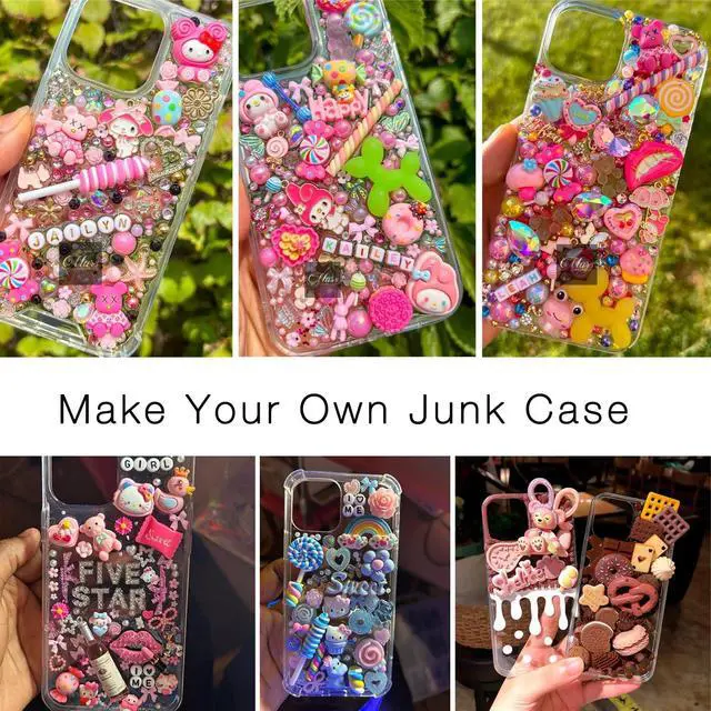 Alt view image 2 of 5 - 5 Pack Phone Junk Case for iPhone 13 14 15 16 17 Pro Max Plus DIY Decorative Clear Crystal Transparent Cases for Custom Design (for iPhone 13)