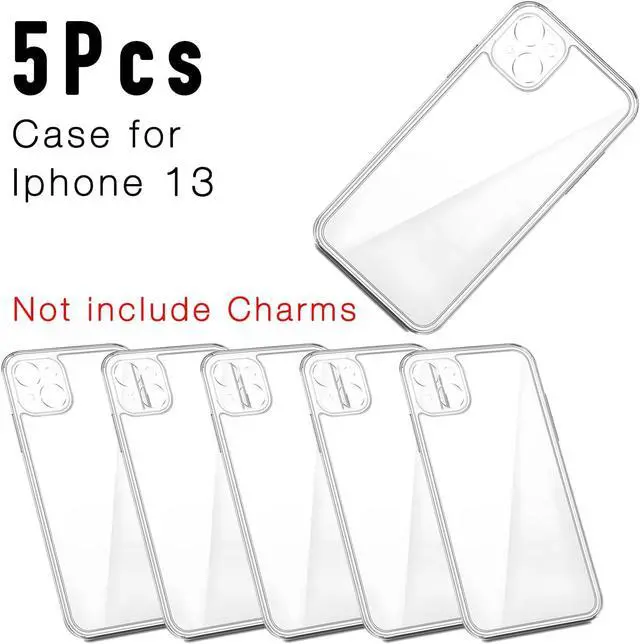 Alt view image 3 of 5 - 5 Pack Phone Junk Case for iPhone 13 14 15 16 17 Pro Max Plus DIY Decorative Clear Crystal Transparent Cases for Custom Design (for iPhone 13)