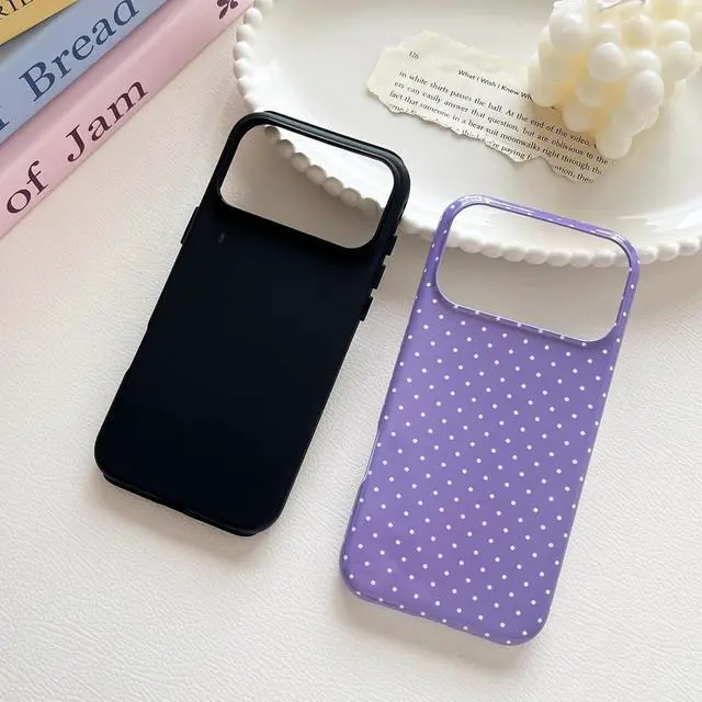 Alt view image 5 of 7 - Compatible with iPhone 17 Pro Case Fashion Cute Polka Dot Pattern Aesthetic Design for Women Soft TPU and Hard Back Shockproof Phone Case for iPhone 17 Pro 6.3 inch Blue