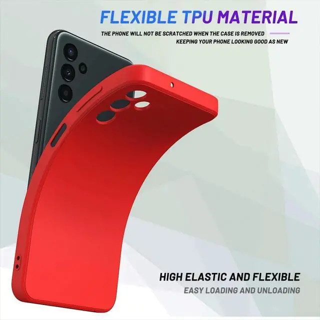 Alt view image 4 of 7 - Soft TPU Slim Case for Galaxy A17 5G Lightweight Snug Fit Drop-Resistant Shock-Absorbent Scratch-Resistant Red