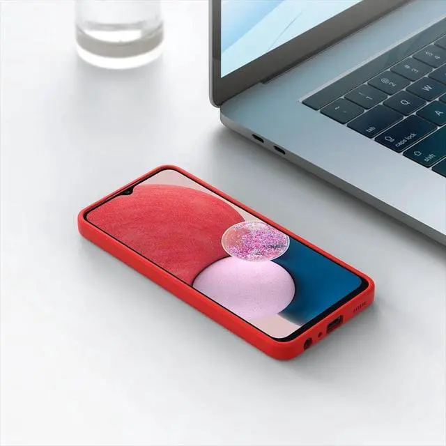 Alt view image 7 of 7 - Soft TPU Slim Case for Galaxy A17 5G Lightweight Snug Fit Drop-Resistant Shock-Absorbent Scratch-Resistant Red