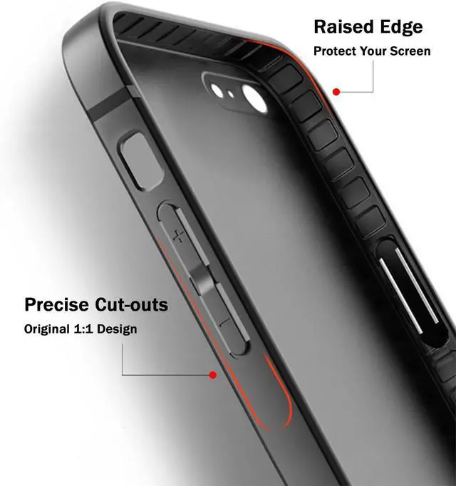 Alt view image 3 of 5 - Phone Case Compatible with iPhone 6 & iPhone 6s Black Case Anti-Fingerprint Protective Bumper Matte Cover for 4.7 Inch
