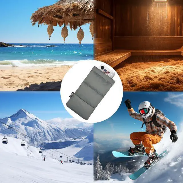 Alt view image 5 of 6 - Thermal Phone Case Prevent OVERHEATING in The Sun Cellphone Pouch for Camping Prevents Freezing Extends Battery Life Outdoor Warm Cover Bags for iPhone Galaxy (Grey)