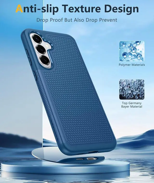 Alt view image 5 of 7 - for Galaxy S26 Phone Case: Dual Layer Non Slip Protective | With Screen Protector Shockproof Drop Protection Matte Textured Protective Cell Phone Cover for Daily Use Blue