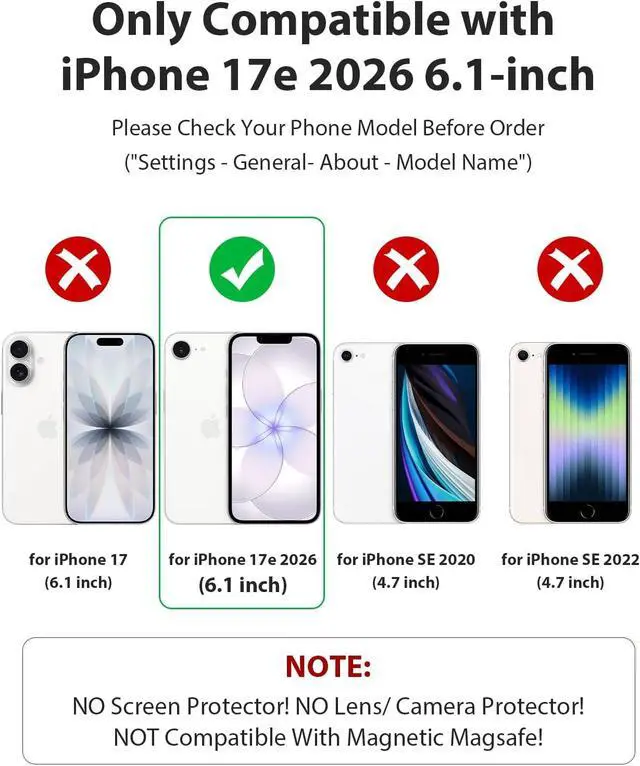 Alt view image 2 of 7 - for iPhone 17e 5G Case Heavy Duty & Rugged Shockproof Purple/Rose | Dual-Layer Armor Back Cover Dustproof Scratch Resistant Anti-Slip Grip Case for iPhone 17e for Outdoor Work Travel Daily Use