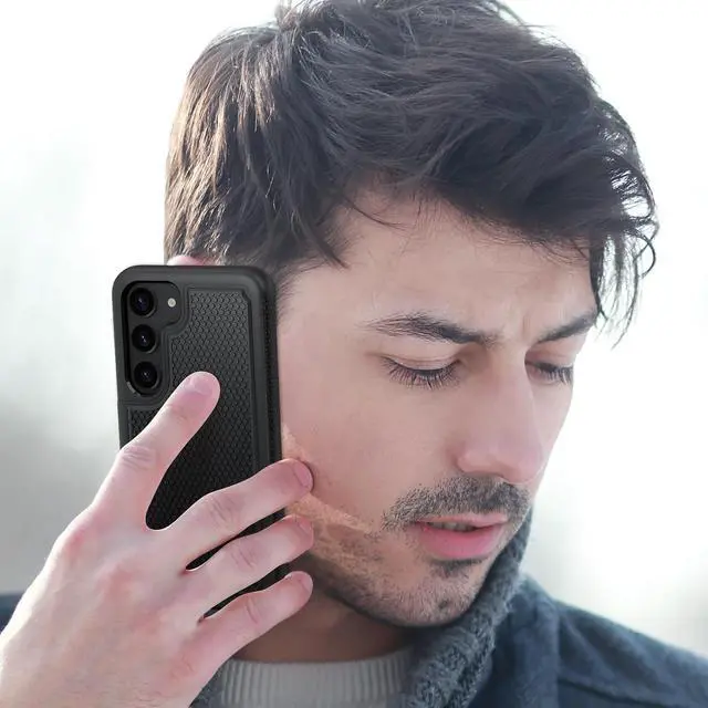 Alt view image 7 of 7 - for Galaxy S23 Case: Dual Layer Non Slip Cover Black | 14FT Military Grade Shockproof Protective Drop Protection Matte Textured Cell Phone Cases for Daily Use Black