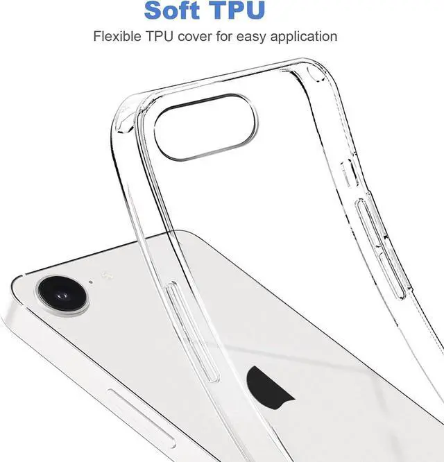 Alt view image 5 of 7 - for iPhone 17e Case for iPhone 16e Case Clear Soft Transparent Shockproof Protective Slim Thin Phone Case Cover for 16e / 17e | Soft Transparent Shockproof Protective Slim Thin