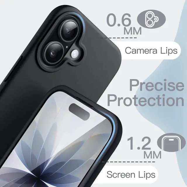 Alt view image 5 of 7 - Silicone Case for iPhone 17 Black | Silky Soft Touch Shockproof Protection Scratch Resistant Microfiber Lining