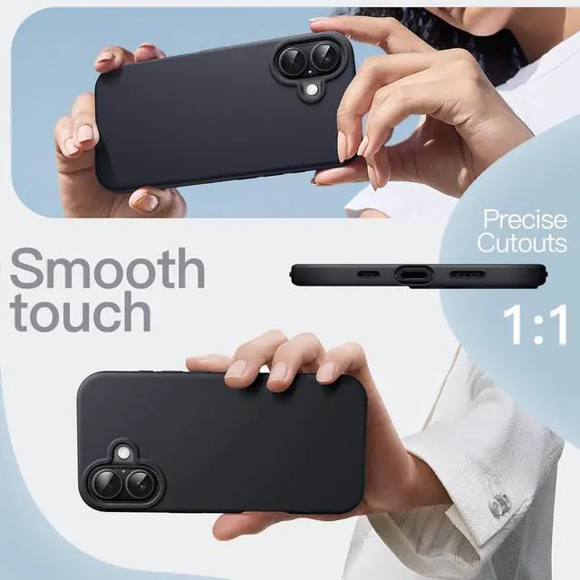 Alt view image 6 of 7 - Silicone Case for iPhone 17 Black | Silky Soft Touch Shockproof Protection Scratch Resistant Microfiber Lining