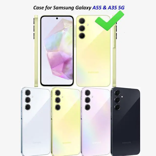 Alt view image 2 of 7 - for Galaxy A35/A55 5G Case: Cute Flowers Floral Design for Girls Women Slim Soft TPU Bumper Shockproof Silicone Cell Phone Cover A35 A55 (Mint Green/Magnolia)