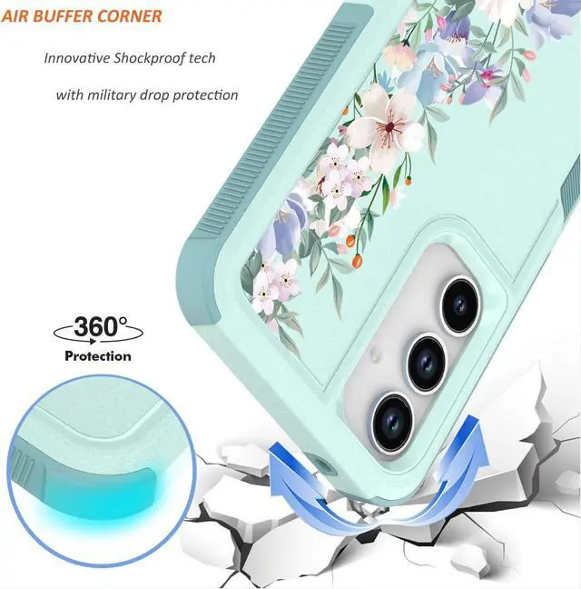 Alt view image 4 of 7 - for Galaxy A35/A55 5G Case: Cute Flowers Floral Design for Girls Women Slim Soft TPU Bumper Shockproof Silicone Cell Phone Cover A35 A55 (Mint Green/Magnolia)