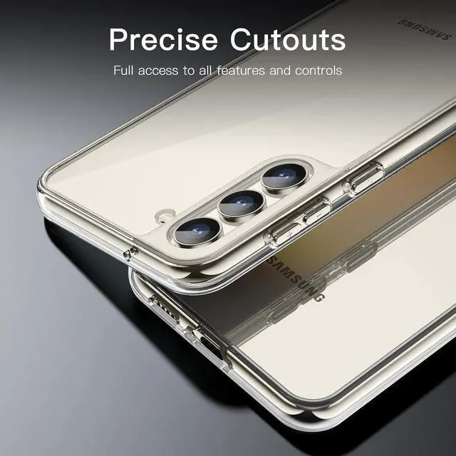 Alt view image 7 of 7 - Case for Galaxy S23 Anti-Yellowing Clear | Shockproof Protection Scratch Resistant Hard PC Back Durable Transparent TPU Bumper